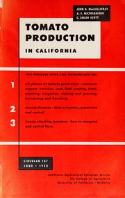 Cover of: Tomato production in California by John H. MacGillivray