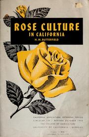Cover of: Rose culture in California