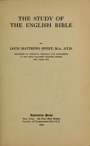 Cover of: The study of the English Bible