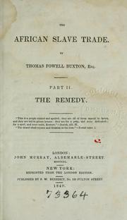 Cover of: The African slave trade: Part II. The remedy