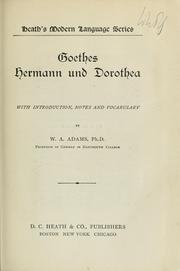 Cover of: Goethes Hermann und Dorothea by Johann Wolfgang von Goethe