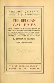 Cover of: The Belgian galleries by Esther Singleton