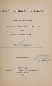 Cover of: The question of the day, what is the Bible ... by Thomas Richey