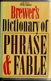 Cover of: Brewer's dictionary of phrase and fable.