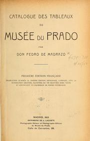 Cover of: Catalogue des tableaux du Musée du Prado