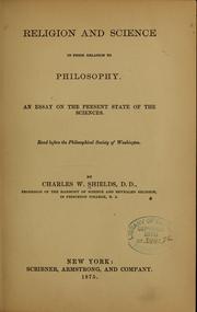 Cover of: Religion and science in their relation to philosophy