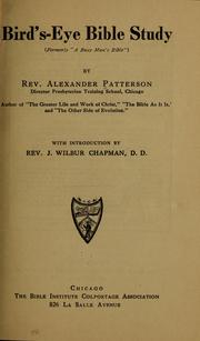Cover of: Bird's-eye Bible study by Alexander Patterson