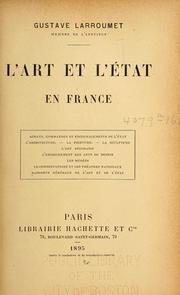 Cover of: L' art et l'état en France