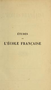 Cover of: Études sur l'École française (1831-1852): Peinture et sculpture