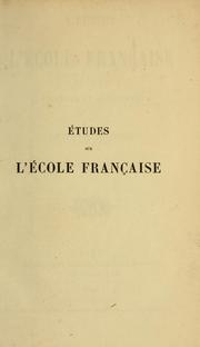 Études sur l'École française (1831-1852) by Gustave Planche