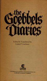 Cover of: The Goebbels diaries