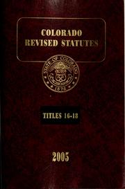 Cover of: Colorado revised statutes, 2006