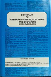 Cover of: Dictionary of American painters, sculptors and engravers by Mantle Fielding