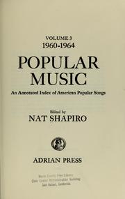 Cover of: Popular music: an annotated index of American popular songs