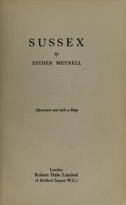 Cover of: Sussex by Esther Meynell