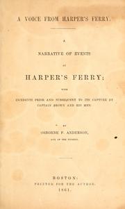 Cover of: A voice from Harper's Ferry. by Osborne Perry Anderson
