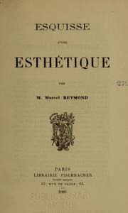 Cover of: Esquisse d'une esthétique