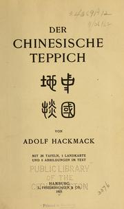 Cover of: Der chinesische teppich ...