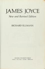 Cover of: James Joyce by Richard Ellmann