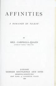 Cover of: Affinities | Praed, Campbell Mrs