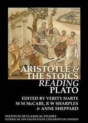 Cover of: Aristotle and the Stoics Reading Plato