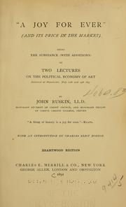 Cover of: "A joy for ever" by John Ruskin