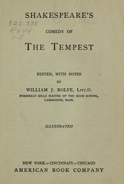 Cover of: Shakespeare's Comedy of The Tempest by edited, with notes by William J. Rolfe