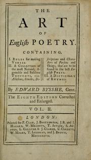 Cover of: The art of English poetry by Edward Bysshe