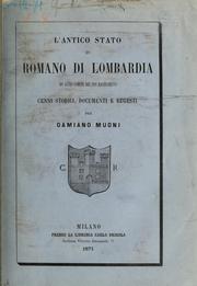 Cover of: L'antico stato di Romano di Lombardia by Damiano Muoni