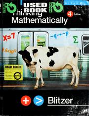 Cover of: Thinking mathematically by Robert Blitzer
