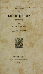 Cover of: Tragedie di Lord Byron
