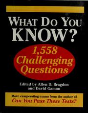 Cover of: What do you know? by Allen D. Bragdon