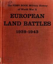 Cover of: European land battles, 1939-1943 by Trevor N. Dupuy