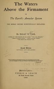 Cover of: The waters above the firmament by Isaac Newton Vail, Isaac Newton Vail