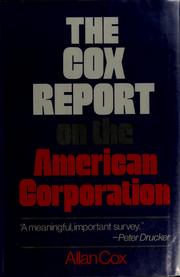 Cover of: The Cox report on the American corporation