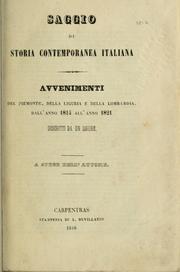 Cover of: Saggio di storia contemporanea italiana