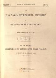 Cover of: The U.S. Naval Astronomical Expedition to the southern hemisphere, during the years 1849-'50-'51-'52 by United States Naval Astronomical Expedition (1849-1852), United States Naval Astronomical Expedition (1849-1852)