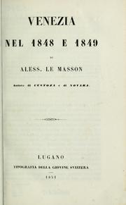 Cover of: Venezia nel 1848 e 1849