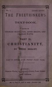 Cover of: Christianity by Annie Wood Besant