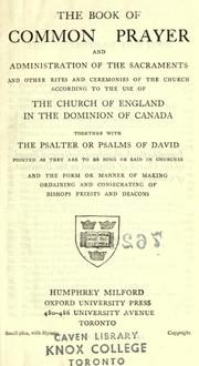 The book of common praise by Church of England in Canada.