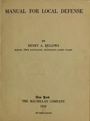 Cover of: Manual for local defense by Henry Adams Bellows