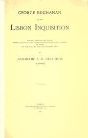 Cover of: George Buchanan in the Lisbon Inquisition. by George Buchanan
