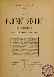 Cover of: Le cabinet secret de l'histoire