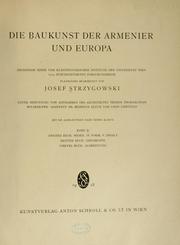 Cover of: Die Baukunst der Armenier und Europa by Josef Strzygowski