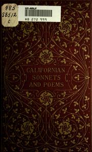 Cover of: California sonnets and poems