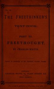 Cover of: Freethought by Charles Watts