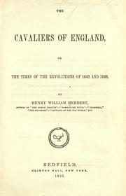 Cover of: The cavaliers of England by Henry William Herbert