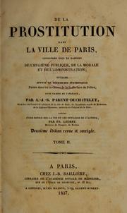 Cover of: De la prostitution dans la ville de Paris by A.-J.-B Parent-Duchâtelet