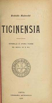 Cover of: Ticinensia: noterelle di storia pavese pei secoli xv e XVI