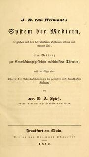 Cover of: J.B. van Helmont's System der Medicin by G. A. Spiess